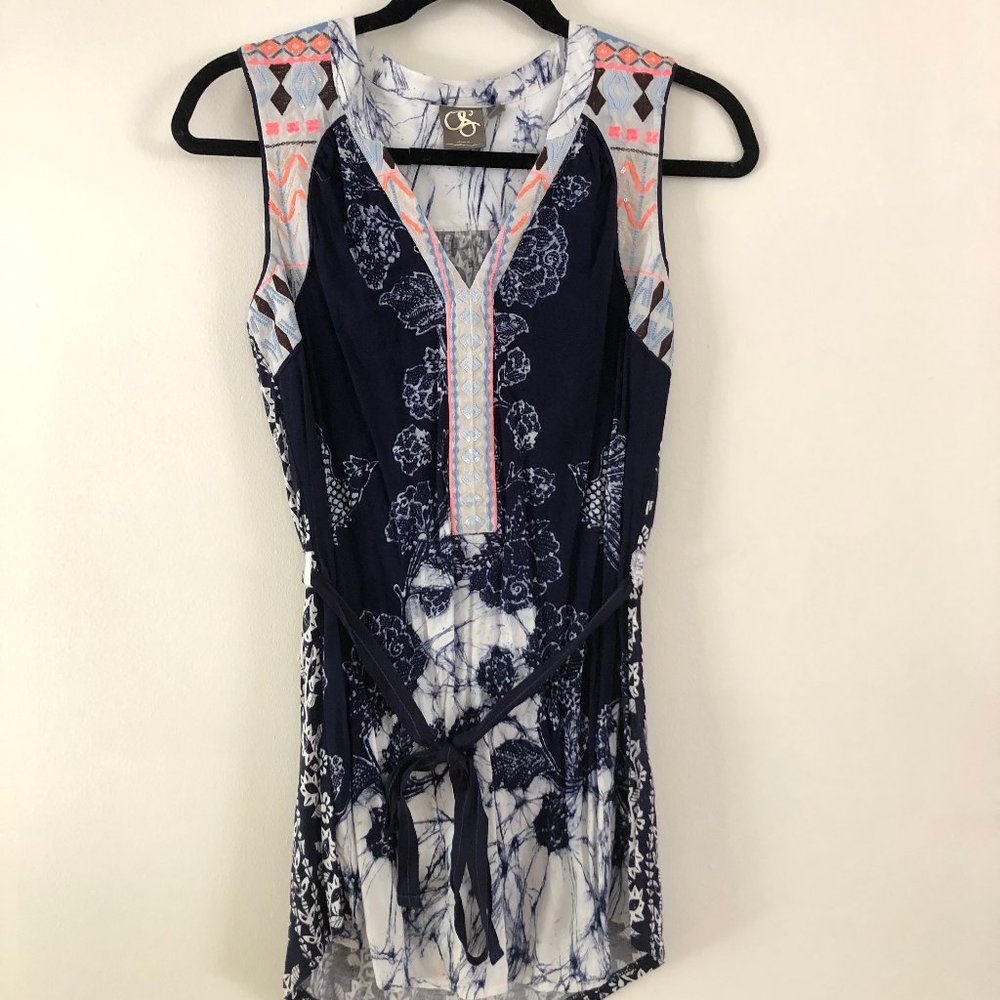 Anthropologie Embroidered Sleeveless Tunic